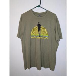 The Flaming Lips Graphic Band T‑Shirt Olive Green Sunburst Print Unisex XL